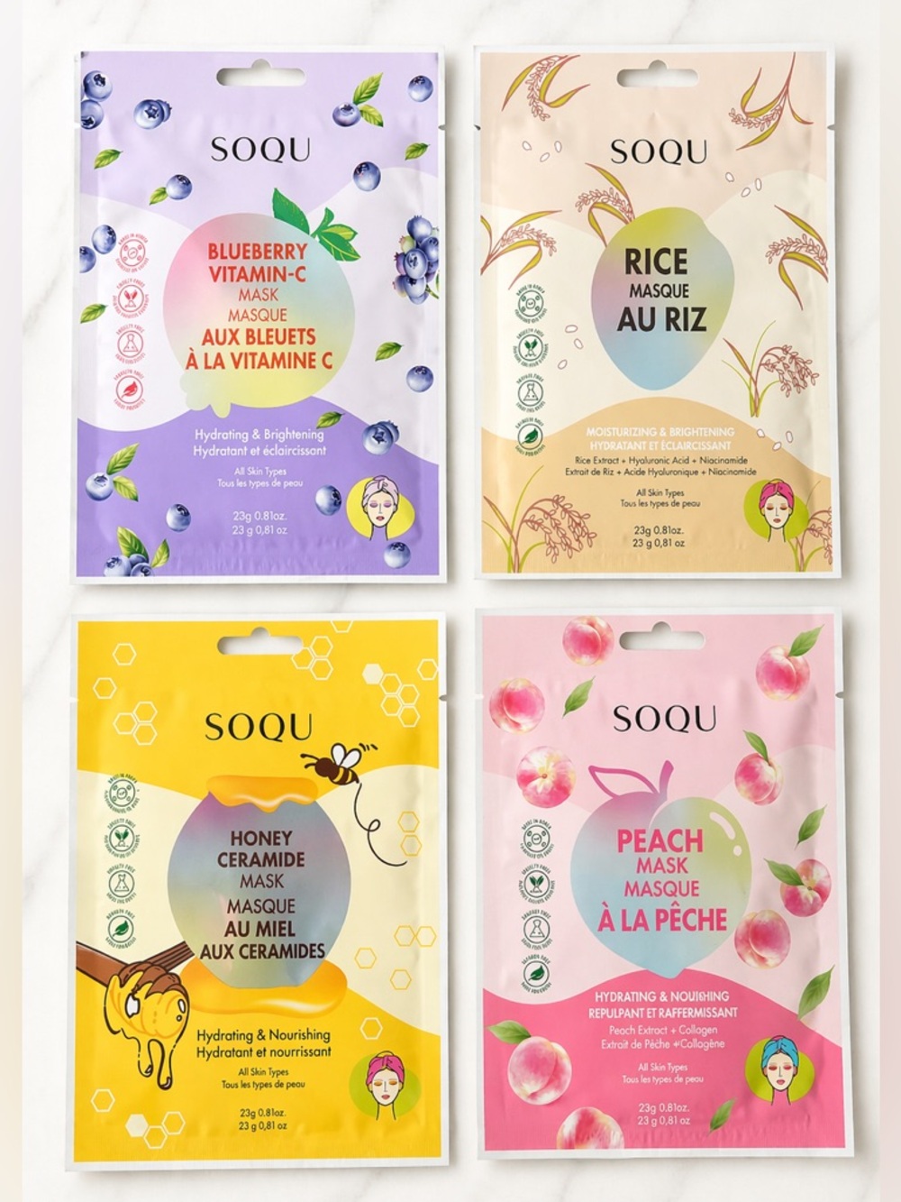 FACE MASKS Soqux 4  ($10)